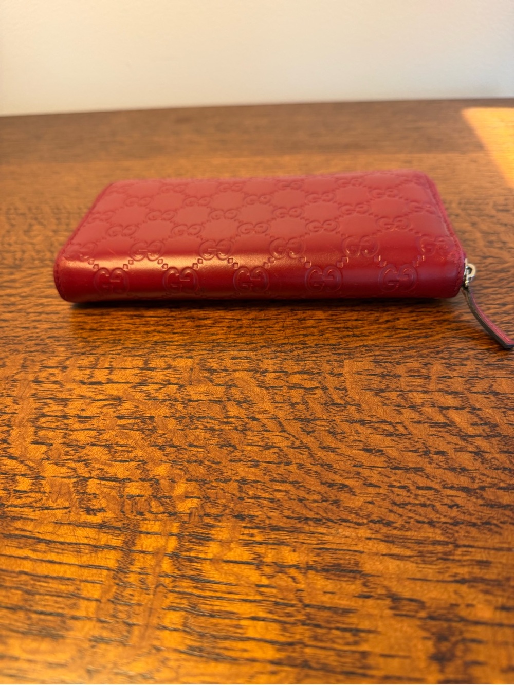 Gucci Red Guccissima Leather Bow Zip Around Wallet with COA - Picture 5 of 13
